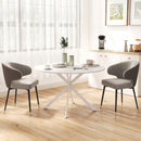 Tavolo da Pranzo Rotondo Stile Industriale Ø120x75 cm con Piano in Truciolare e Gambe a Croce in Acciaio Bianco      