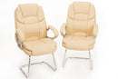 Coppia di Sedie Poltroncine Visitatore in Similpelle da Ufficio Bozzini Silky Beige