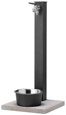 Fontana a Colonna Rubinetto Doppio in Ottone con Base e Vaschetta Abbeveratoio Belfer 42/REX-R Antracite