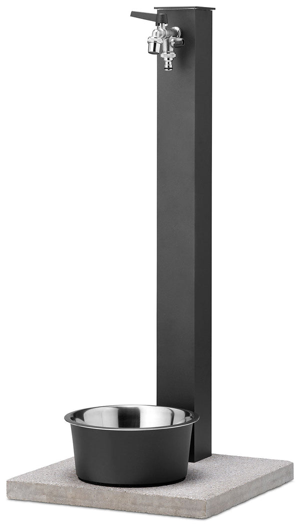 acquista Fontana a Colonna Rubinetto Doppio in Ottone con Base e Vaschetta Abbeveratoio Belfer 42/REX-R Antracite