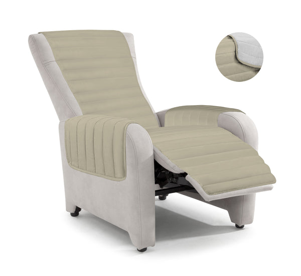 online Housse de fauteuil matelassée double face gris tourterelle/gris clair