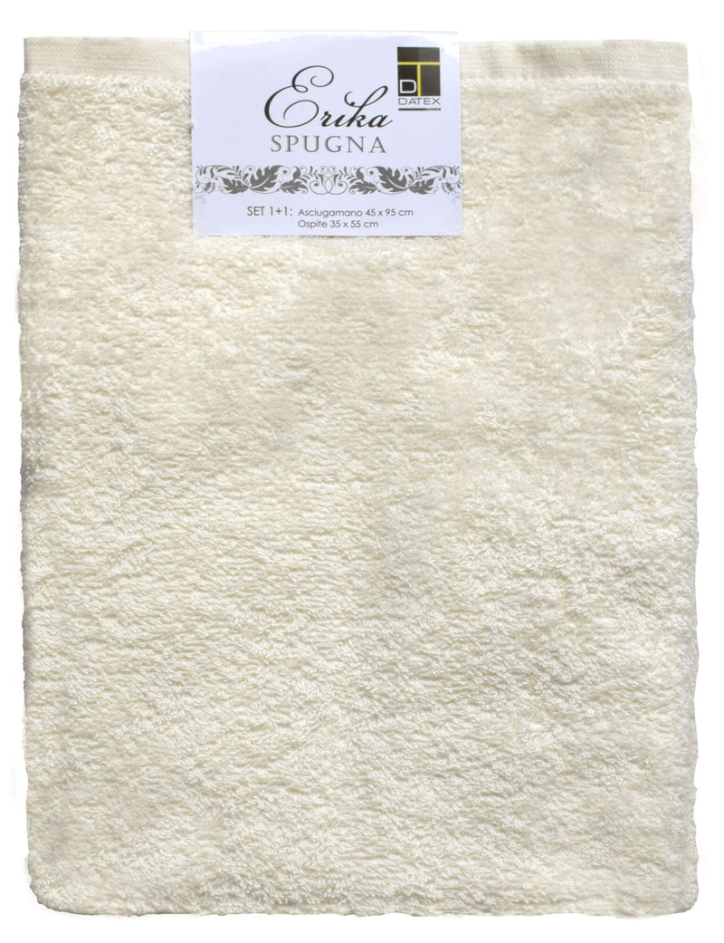 Set Spugna Asciugamani Ospite + Salvietta Creama