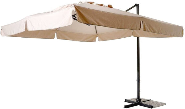 acquista Parasol de jardin décentralisé 3x3m en aluminium et polyester écru