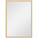 Specchio da Parete Rettangolare 50x70 cm con Ganci in Vetro e MDF Color Legno      