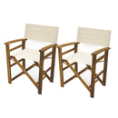 Set 2 Sedia Regista da Giardino Richiudibile in Legno di Acacia Soriani Bali Beige