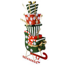 Slitta in Metallo con regali verde scuro cm 64x34xh150