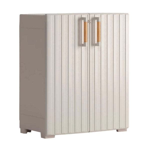 sconto Armadio da Esterno 1 Ripiano 80x45x98H cm in Plastica Keter Groove Basso Sabbia/Beige