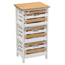 Cassettiera 3 Cassetti in Legno 35x27x66cm Matilda Noce Chiaro e Bianca