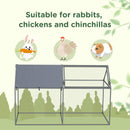 Gabbia per Conigli da Esterno 198x100x120 cm in Acciaio e Tessuto Oxford Verde e Argento