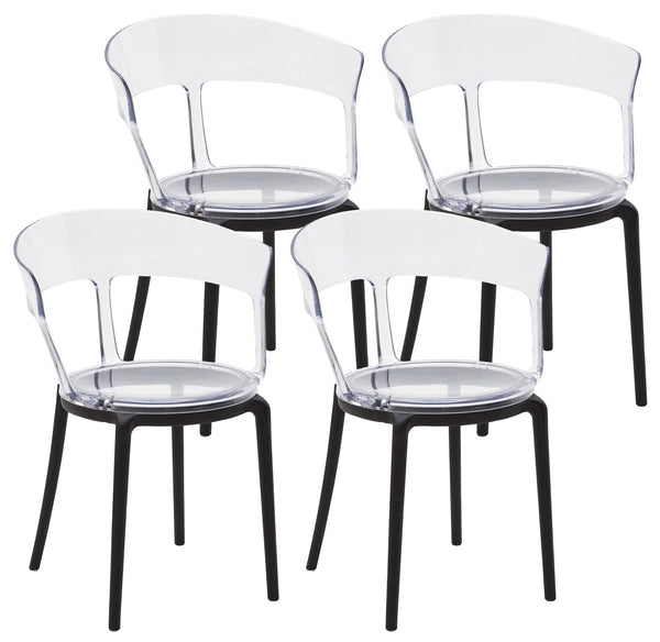 Lot de 4 Chaises 55x75x52 cm en Polypropylène Transparent prezzo