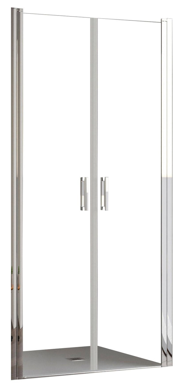 Porte de Douche 2 Portes Saloon en Cristal Transparent 6mm H195 Bonussi Julia Différentes Tailles acquista