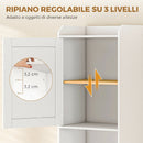 Mobile Bagno Alto 40x30x170 cm con Mobile a Ribalta e Mensole in Pannello Truciolare Bianco      