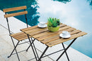Set Tavolo e 2 Sedie da Giardino Pieghevoli Bistrò in Ferro e Legno di Acacia