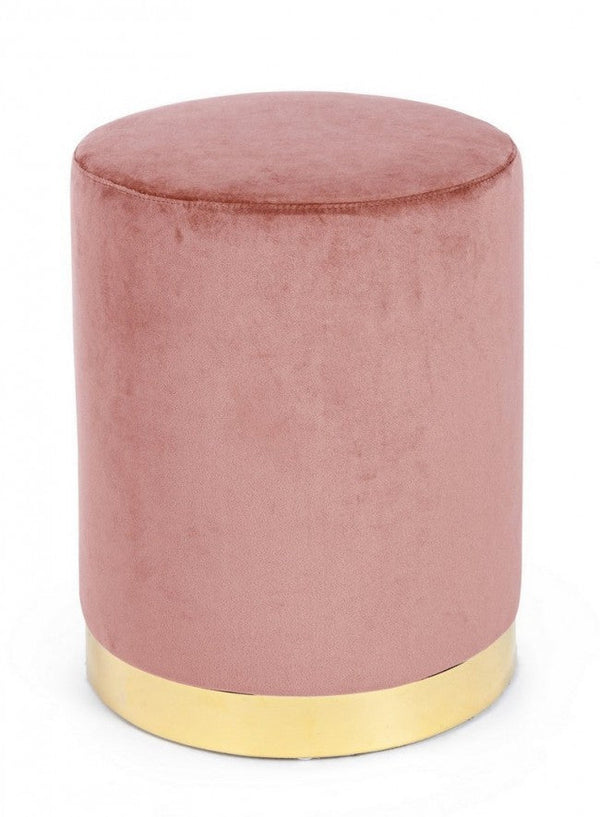 prezzo Pouf Lucilla en Tissu Effet Velours Rose