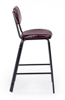Sgabello Bar Debbie Bordeaux Vintage Imbottito in Similpelle