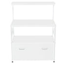 Mobile Multiuso per Stampante 3 Ripiani e 1 Cassetto 80x40x110 cm in MDF Bianco