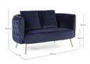 Divano 2 Posti 144x77x79,5h cm Tenbury Blu