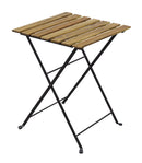 Set Tavolo e 2 Sedie da Giardino Pieghevoli Bistrò in Ferro e Legno di Acacia