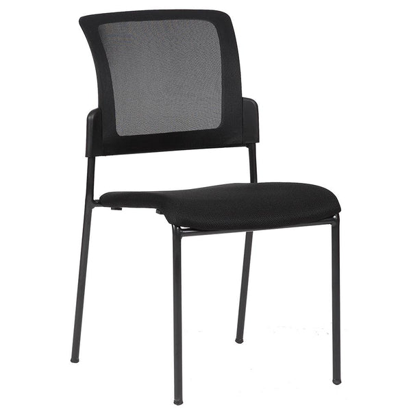 sconto Chaise d'attente de bureau en tissu et filet noirs Tosini San Diego