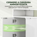 Mobile Sotto Lavabo Bagno 60x33x63 cm Ante Design Canettato in MDF Bianco