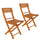 Lot de 2 chaises pliantes en bois naturel Basic