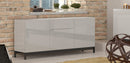 Credenza con piedi 3 Ante + 1 cassetto 170x40x73 cm Metis Bianco Lucido