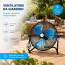 Ventilatore da Terra Pale Ø51 cm con Telecomando Silenzioso Inclinazione Regolabile Nero      