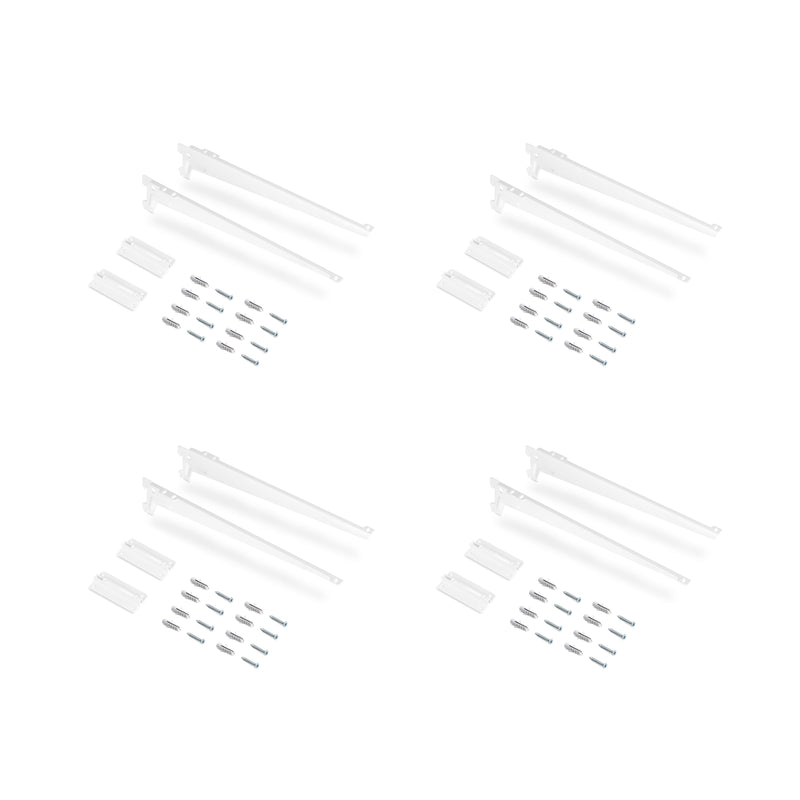 Kit per Fissaggio Mensole 230 mm in Acciaio Emuca Bianco