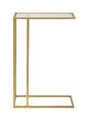Tavolinetto C 40,5x25,5x60 cm in Ferro e Vetro Oro