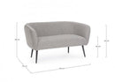 Divano 2 Posti 126x70x68h cm Avril Grigio Bouclè