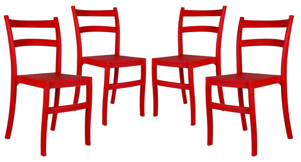 Lot de 4 chaises de jardin en polypropylène rouge Vandi prezzo