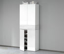 Armadio Scarpiera 4 Ante e 1 Ripiano a Ribalta 76x35x200 cm Savona 4A 1R Bianco Opaco/Larice Bianco  