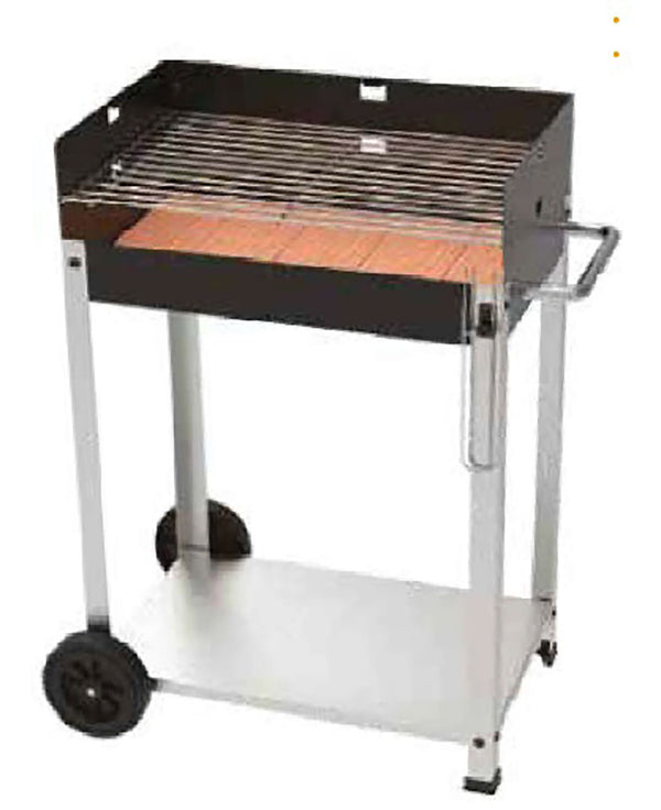 prezzo Barbecue a Legna e Carbone 56,7x36x83 cm con Mattone Refrattario in Acciaio Villalba Nero e Grigio