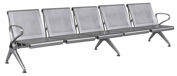 Tosini Silver Banc de Bureau pour Salle d'Attente 5 Places en Acier sconto