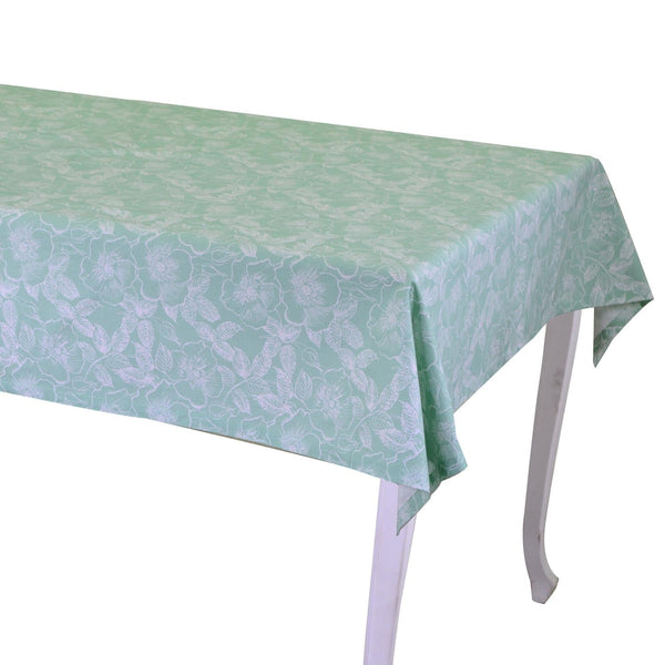 acquista Tovaglia Rettangolare 140x180 cm in Cotone 180 GSM Tessuto Wild Rose Verde Acqua