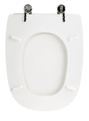 Copriwater Universale 35,5x44,3 cm in MDF Cerniere in Metallo Cromato Square Bianco Lucido