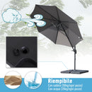 Base per Ombrellone da Giardino Ø46 Riempibile a Croce 80-120 Kg Nero 51x51x12 cm 