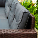 Set Salotto da Giardino 240x186x70 cm ad Angolo con Tavolo in Rattan Marrone