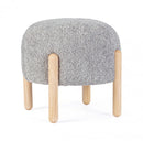 Sgabello Ø 45x38 cm Dalia in Bouclè Grigio Chiaro