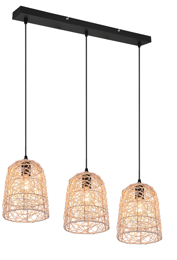 acquista Lampada a Sospensione da Interno Attacco E27 in Tessuto Naturale