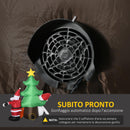 Babbo Natale con Albero e Pupazzo di Neve Gonfiabile 210x92x190 cm con Luci LED Bianche