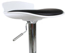 Sgabello con Alzata a Gas e Seduta Girevole in Polipropilene e Similpelle Vandi Bianco e Nero