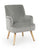 Fauteuil Gris Adeline en Velours Gris
