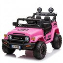 Macchina Elettrica per Bambini Fuoristrada Toyota Fj Cruiser 12V Telecomando Ruote in Gomma e Sedile in Pelle Rosa