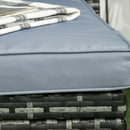 Set da Giardino  Divano Angolare Chaise Longue e Tavolino in Rattan PE Grigio