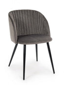 Set 2 Sedie 53x57x81,5h cm Queen Velvet Grigio Cadetto 