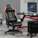 Sedia da Gaming Ergonomica 72x54x126-136 cm in PVC  Nera e Arancione