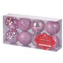 Set 8 Palle di Natale Ø6 cm in Plastica Rosa
