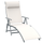 Chaise longue de jardin Piscine Pliante Dossier Réglable Blanc Crème 180x63,5x65 cm