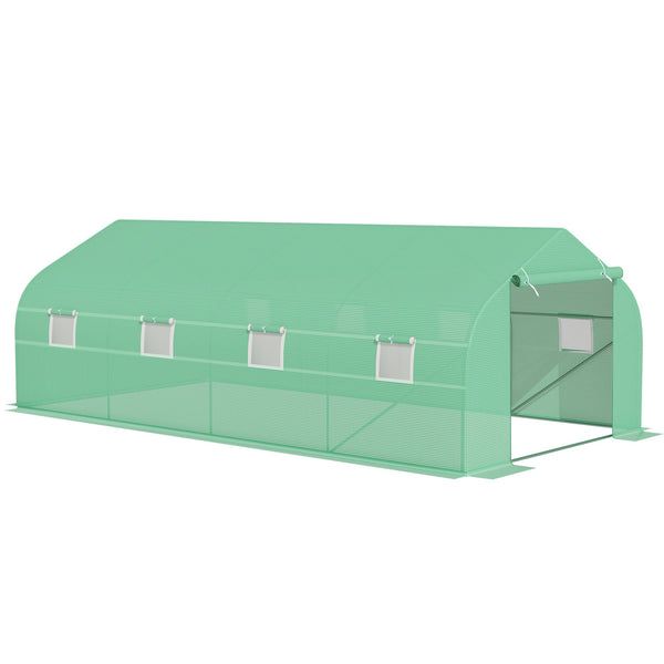 acquista Serre de jardin Serre 6x3x2 m avec toit incliné en PE pour plantes vertes